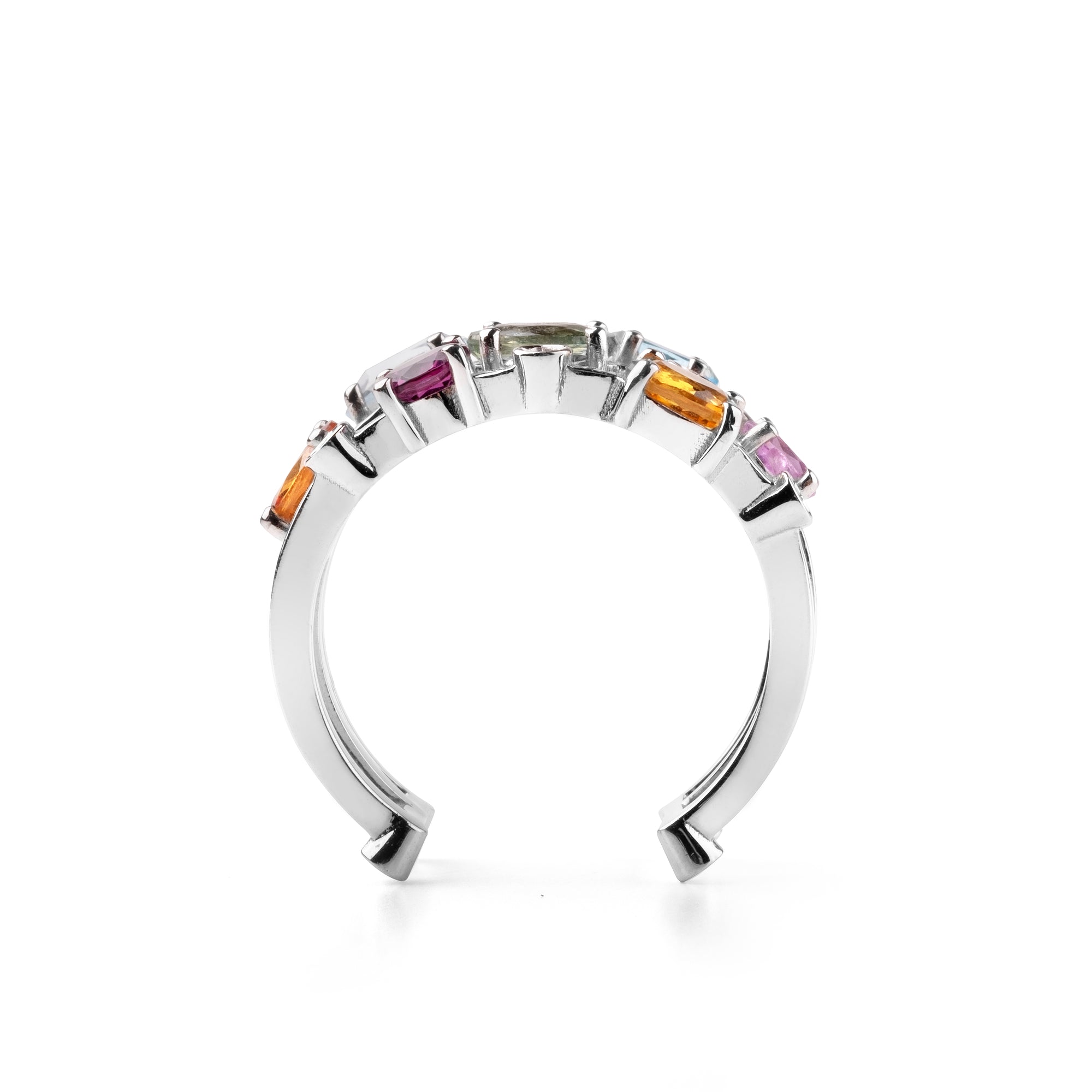 Noi Gioielli Incanto Anello oro bianco 18kt pietre colorate