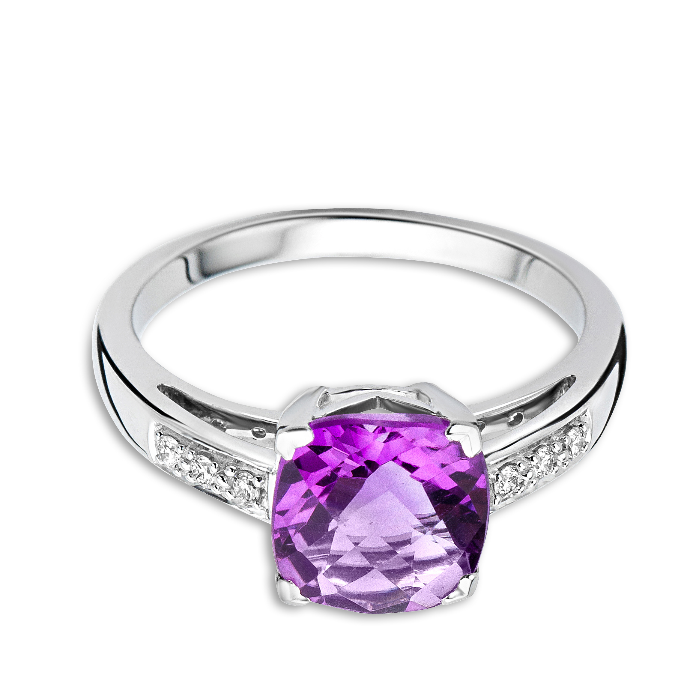 MIORE Anello oro bianco 9kt ametista viola