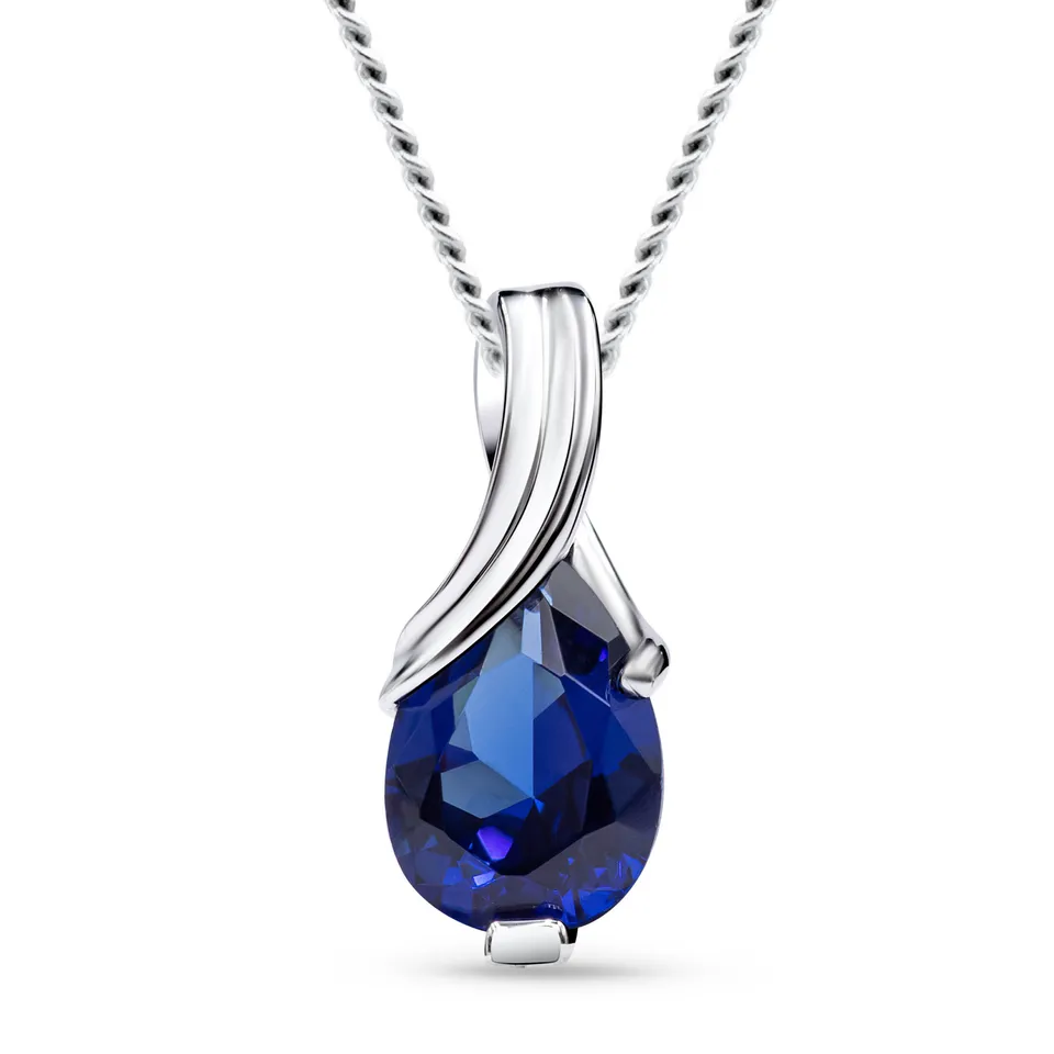 Miore Necklace collana oro bianco 9kt zaffiro creato