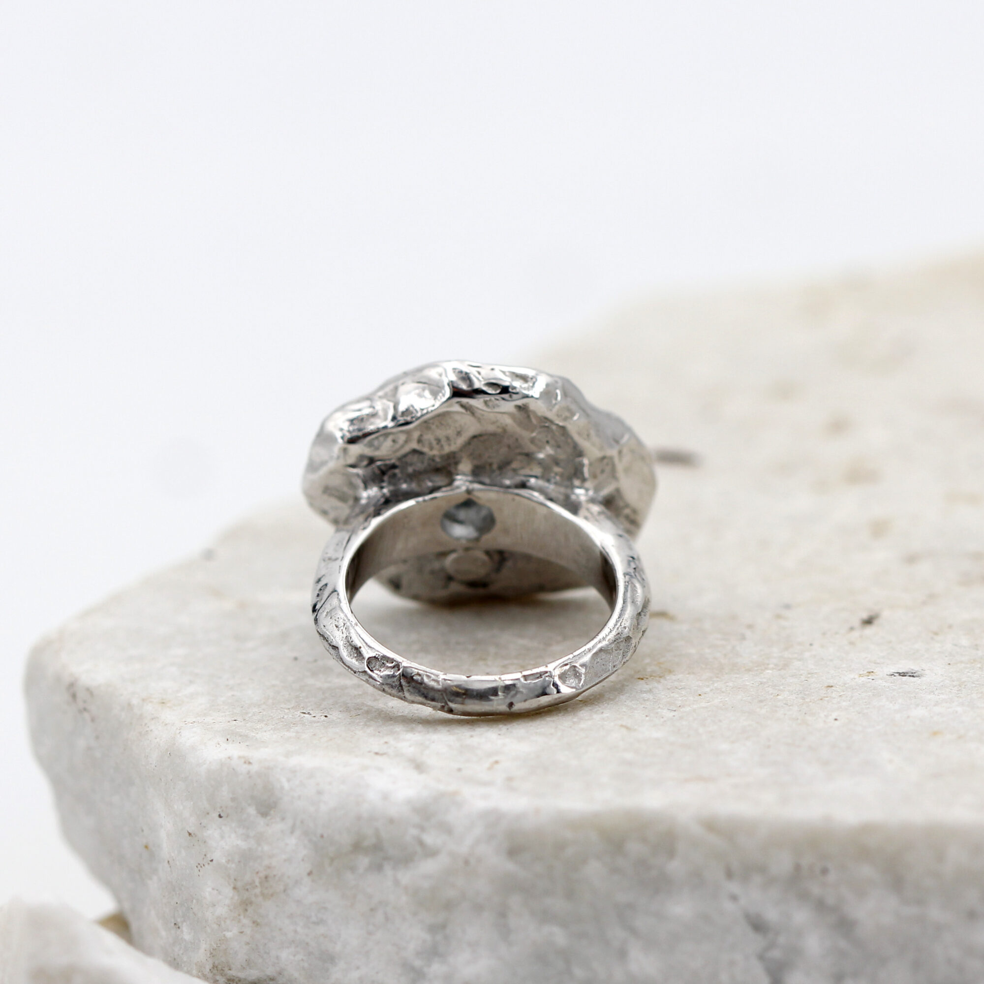 Anna Gioielli Winter Flower anello argento topazio blu smalto