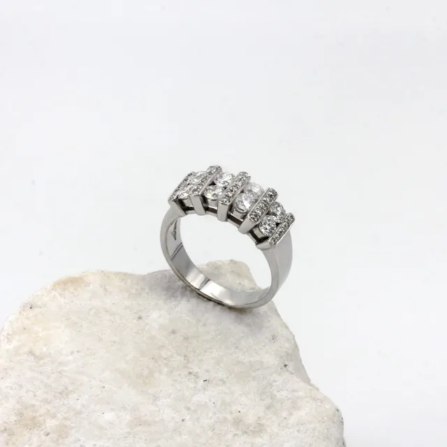 Anna Gioielli Gioielli Classici Anello Traversine Oro Brillanti 1.33ct