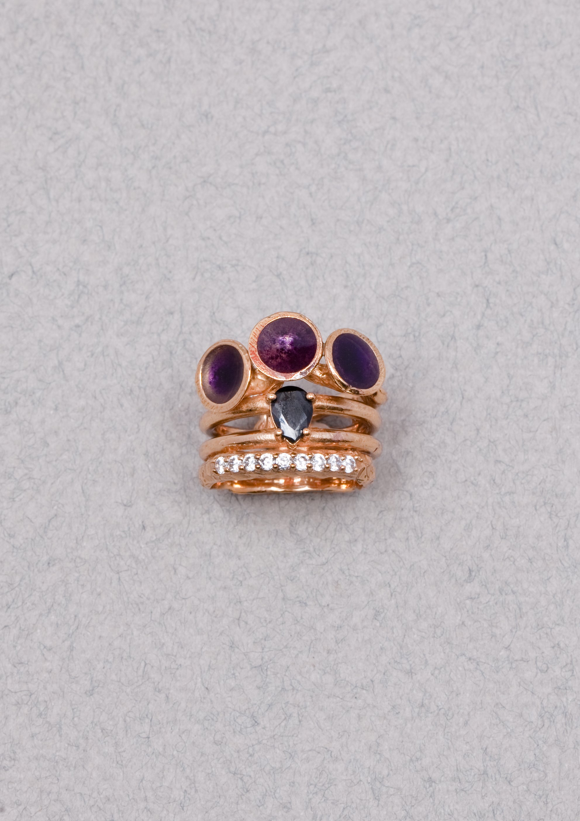 Voodoo Jewels Bold Shapes Fadia anello bronzo pietre goccia