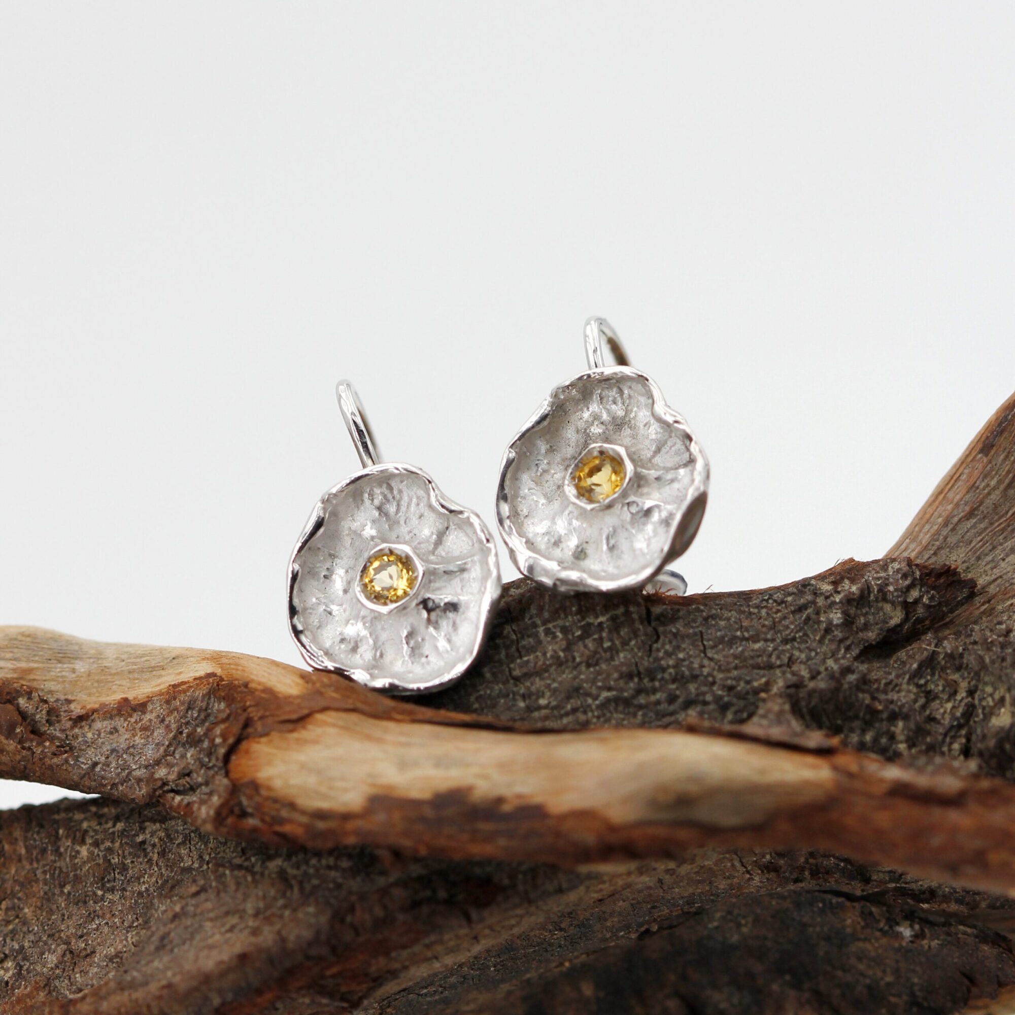 Anna Gioielli Winter Flower Orecchini Argento Citrino Small