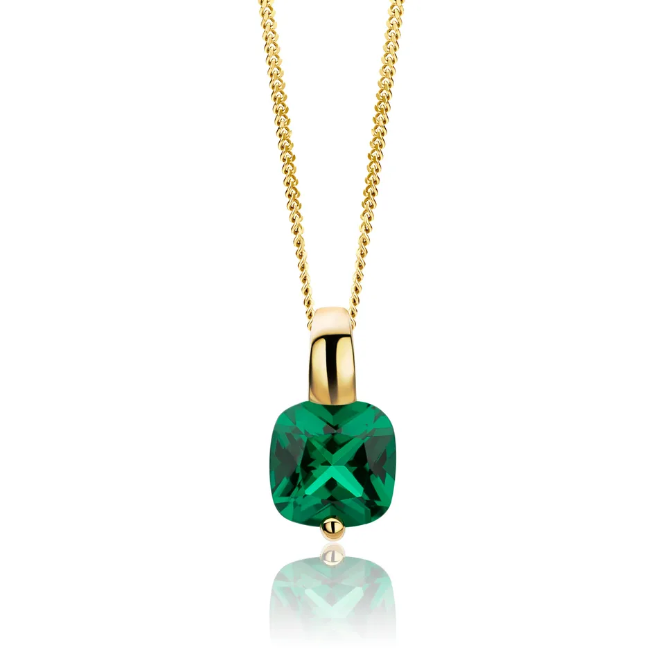 Miore collana oro giallo 9 kt smeraldo creato