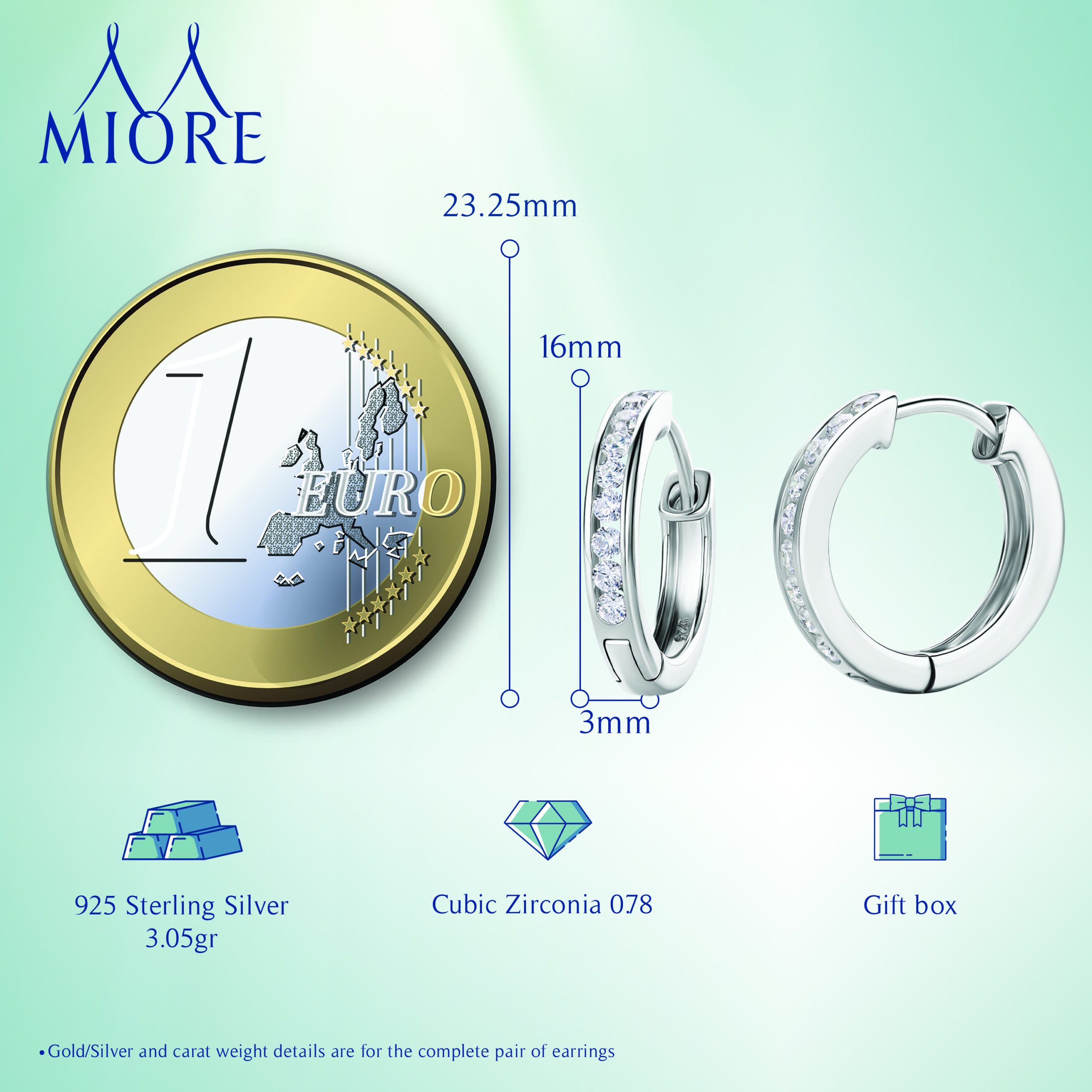 Miore Orecchini Argento 925 Donna Lobo