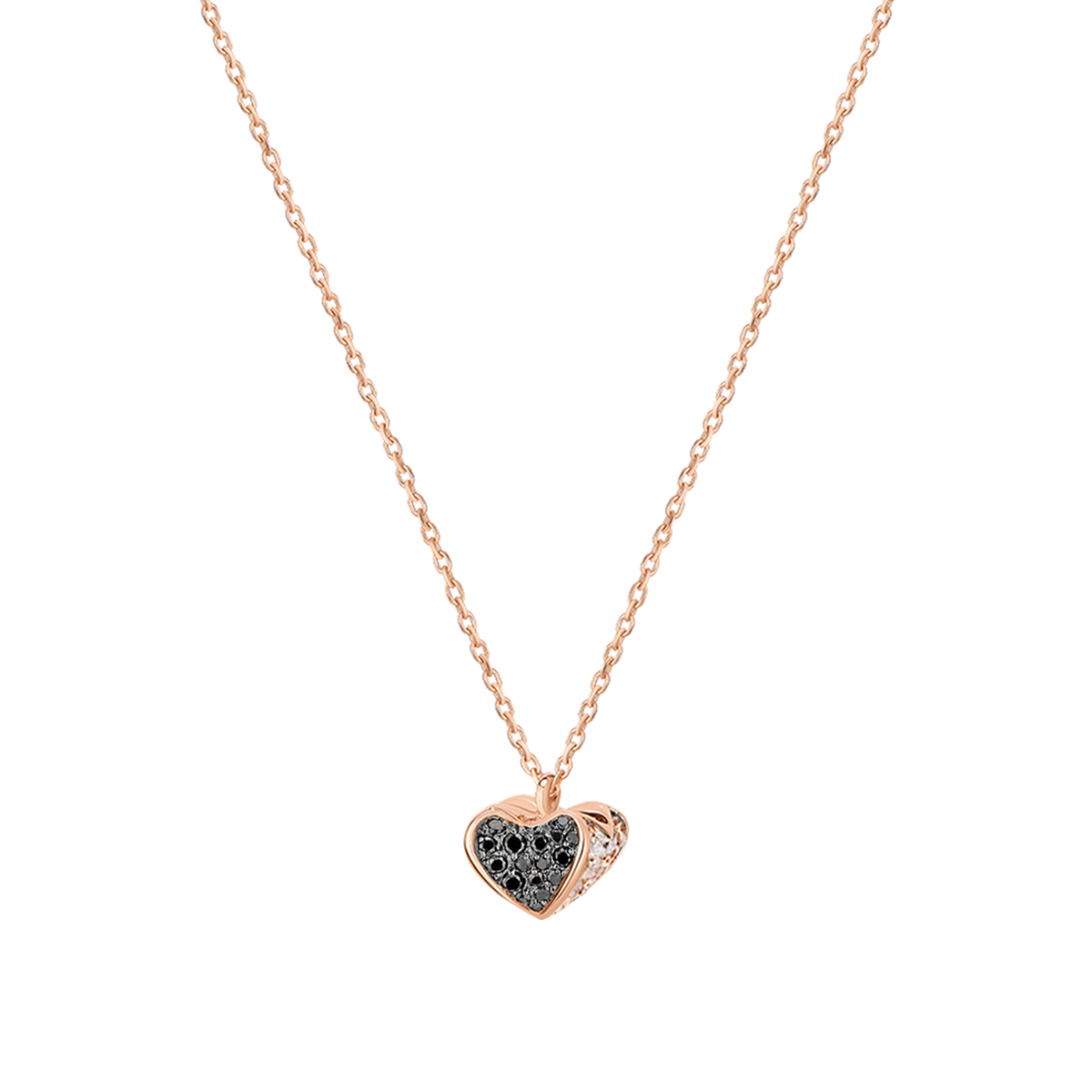 Korloff Korlove Collana 1 Cuore oro rosa diamanti neri