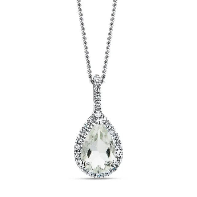 MIORE Collana oro bianco 9kt ametista verde