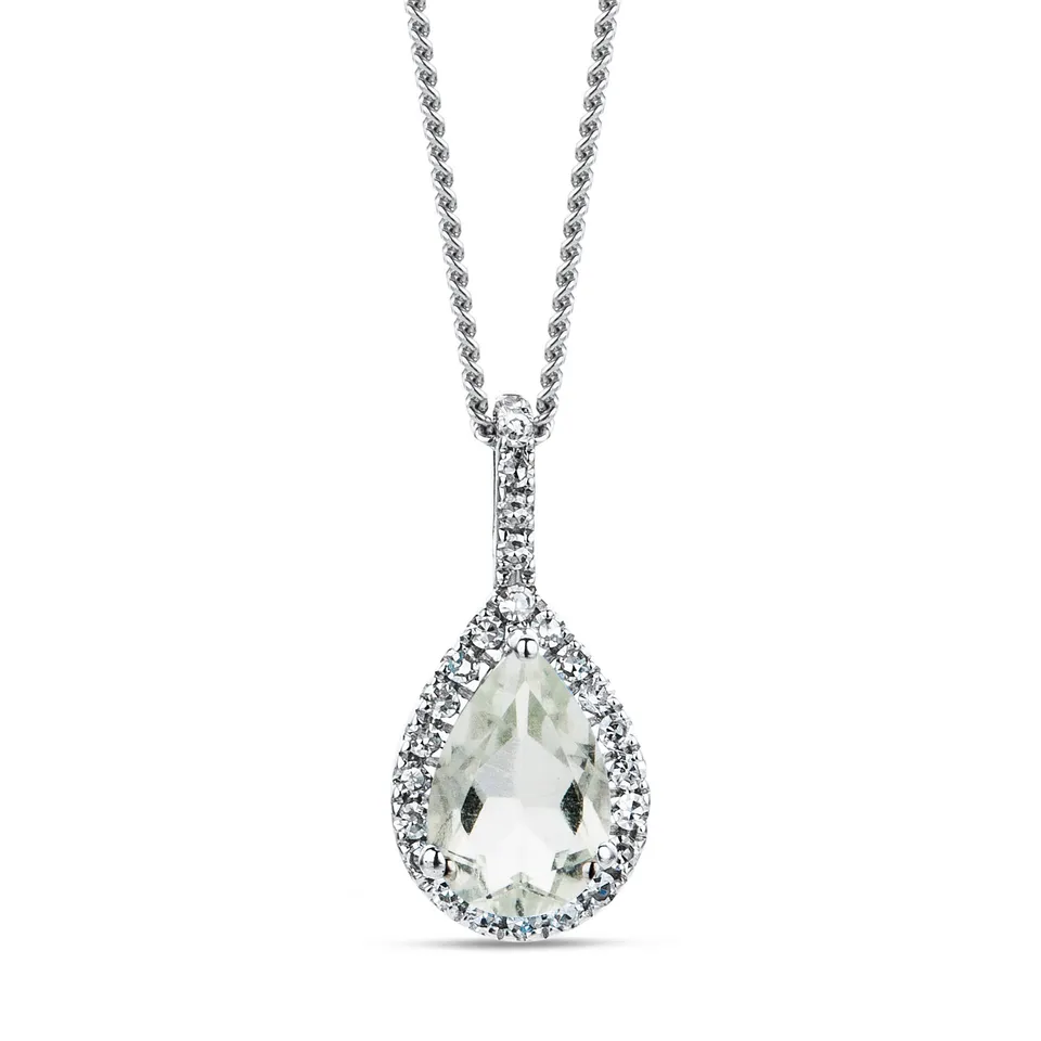 MIORE Collana oro bianco 9kt ametista verde