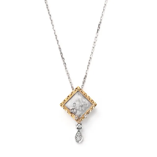 Noi Gioielli Firenze 1873 Ornato pendente oro bicolore 18k diamanti