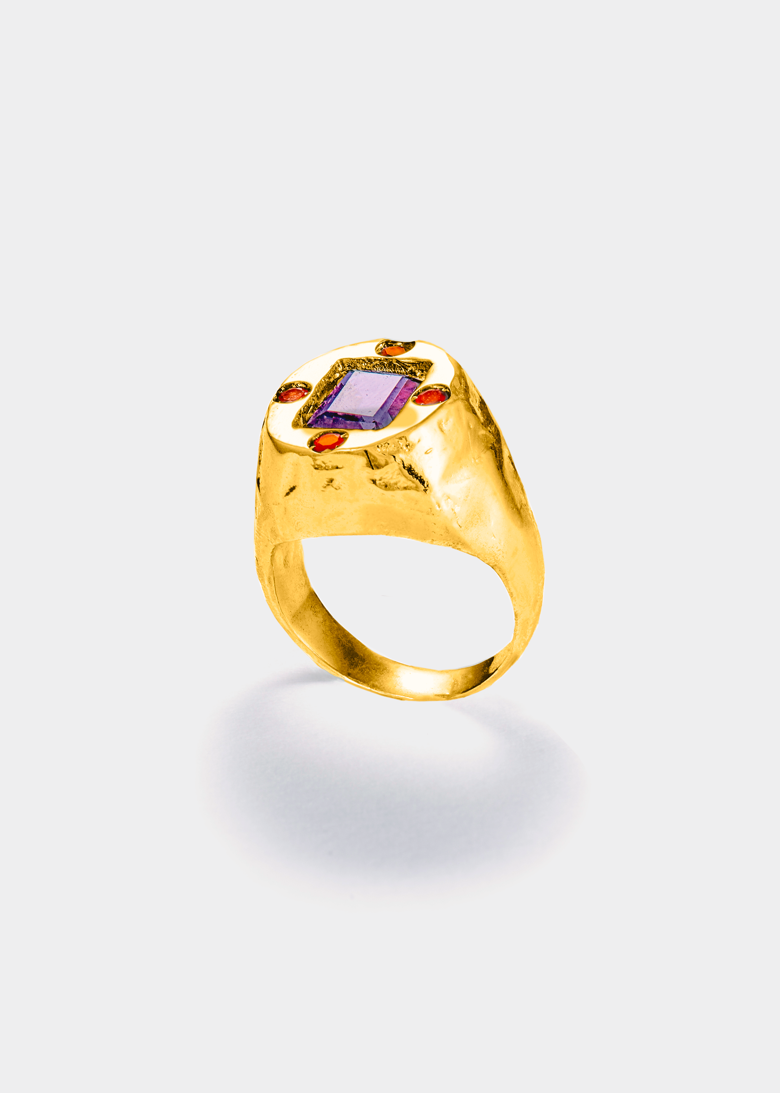 Voodoo Jewels Bold Shapes Flores anello chevalier ametista