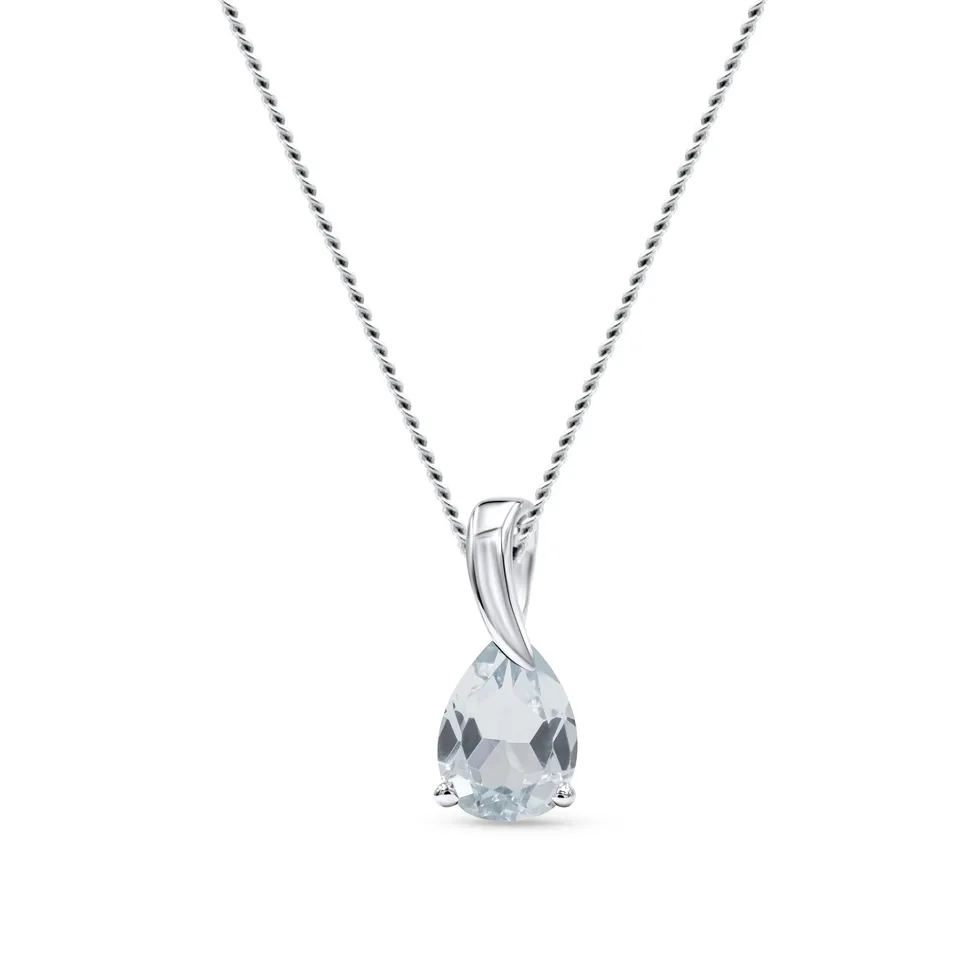 Miore Necklace Collana Oro Bianco 9Kt Acquamarina