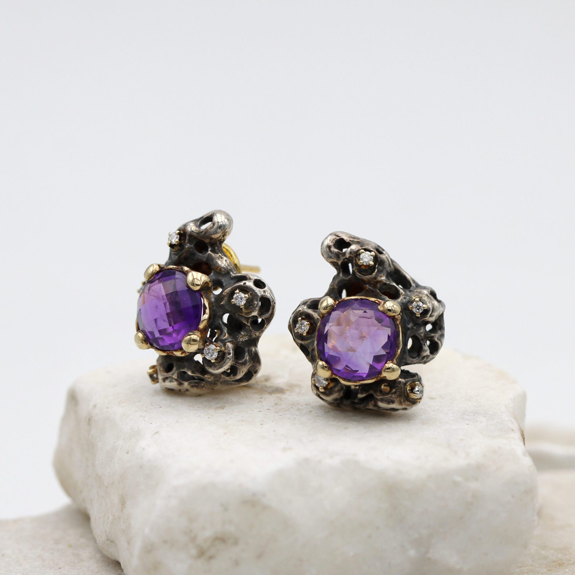 Anna Gioielli Collezione Marte orecchini ametista 8 ct diamanti