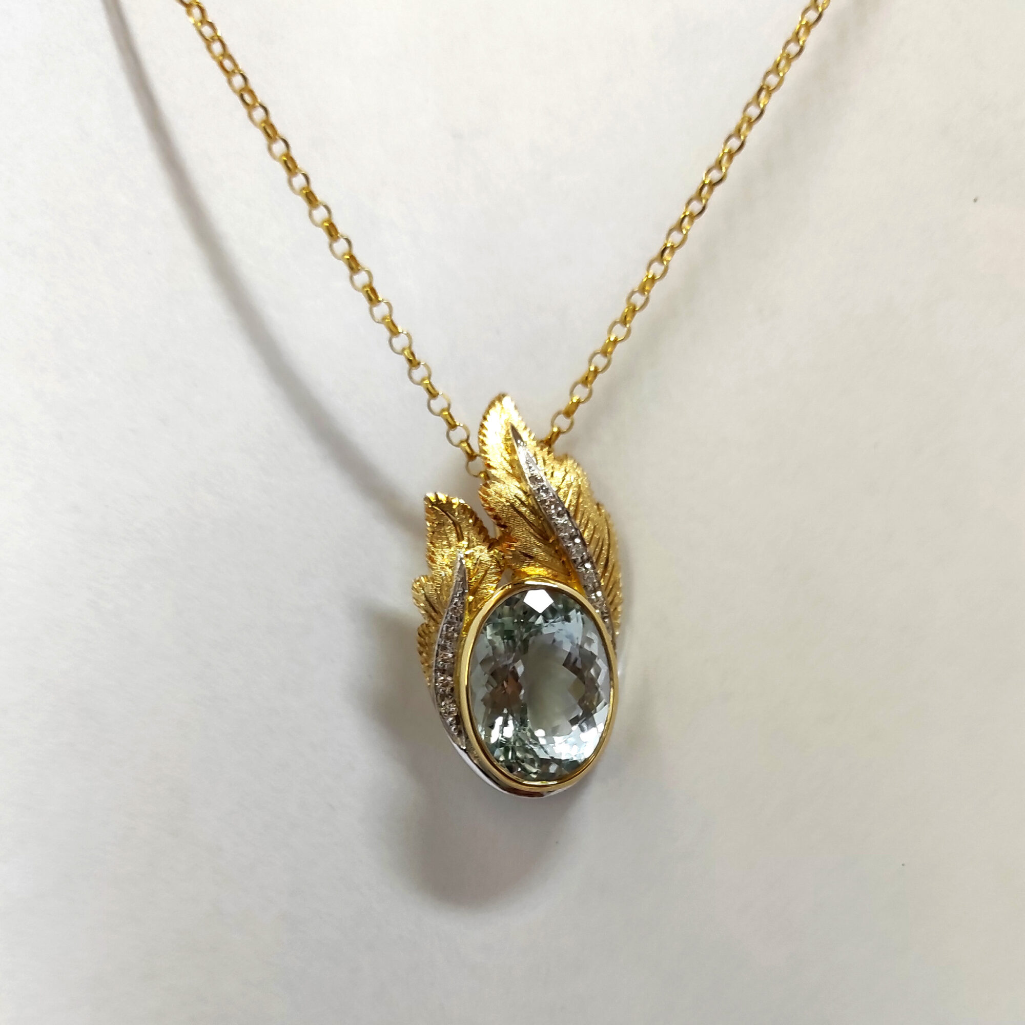 Anna Gioielli Stile Orafo Fiorentino pendente oro acquamarina 10.43 ct
