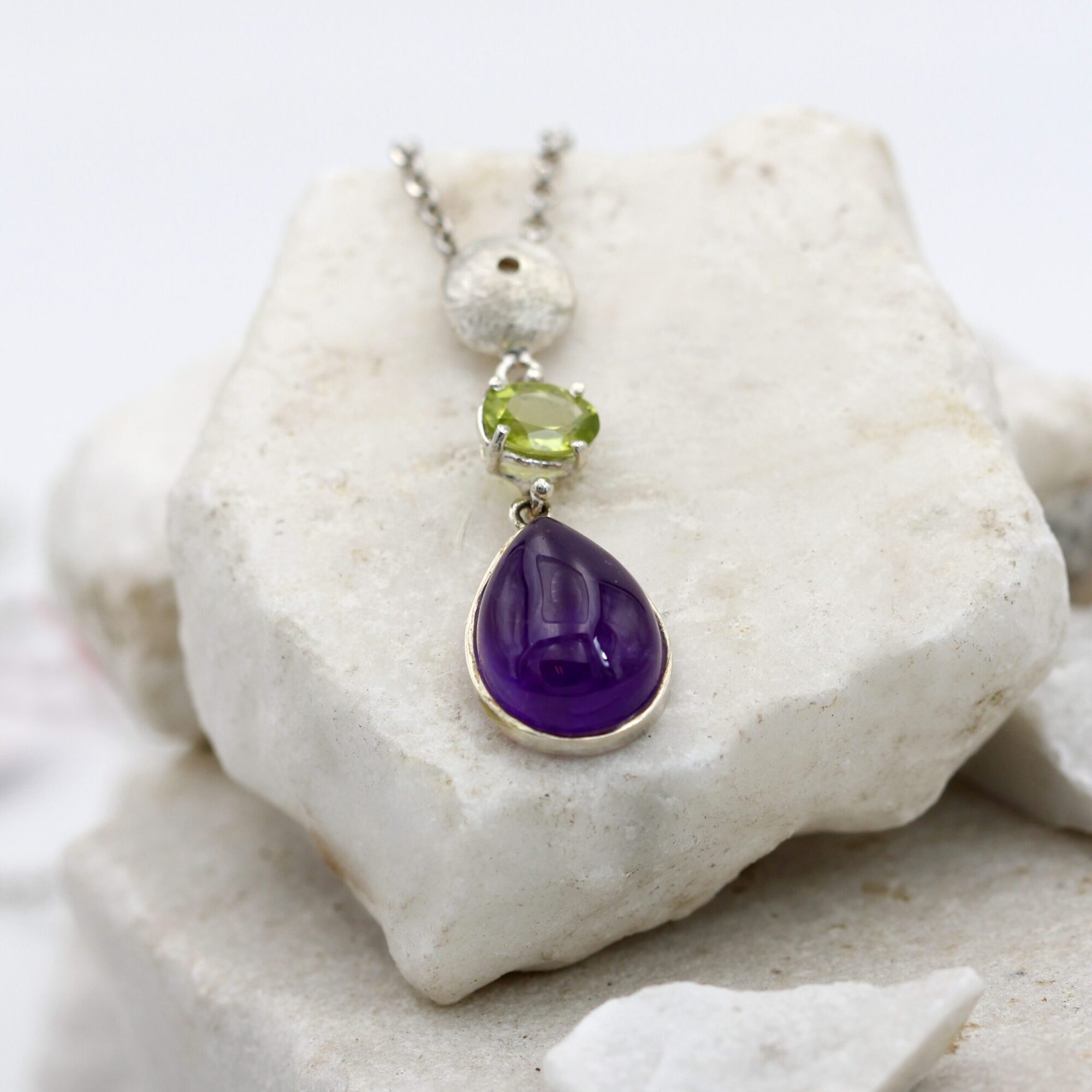 Anna Gioielli Pendenti Pendente argento ametista peridoto 46cm