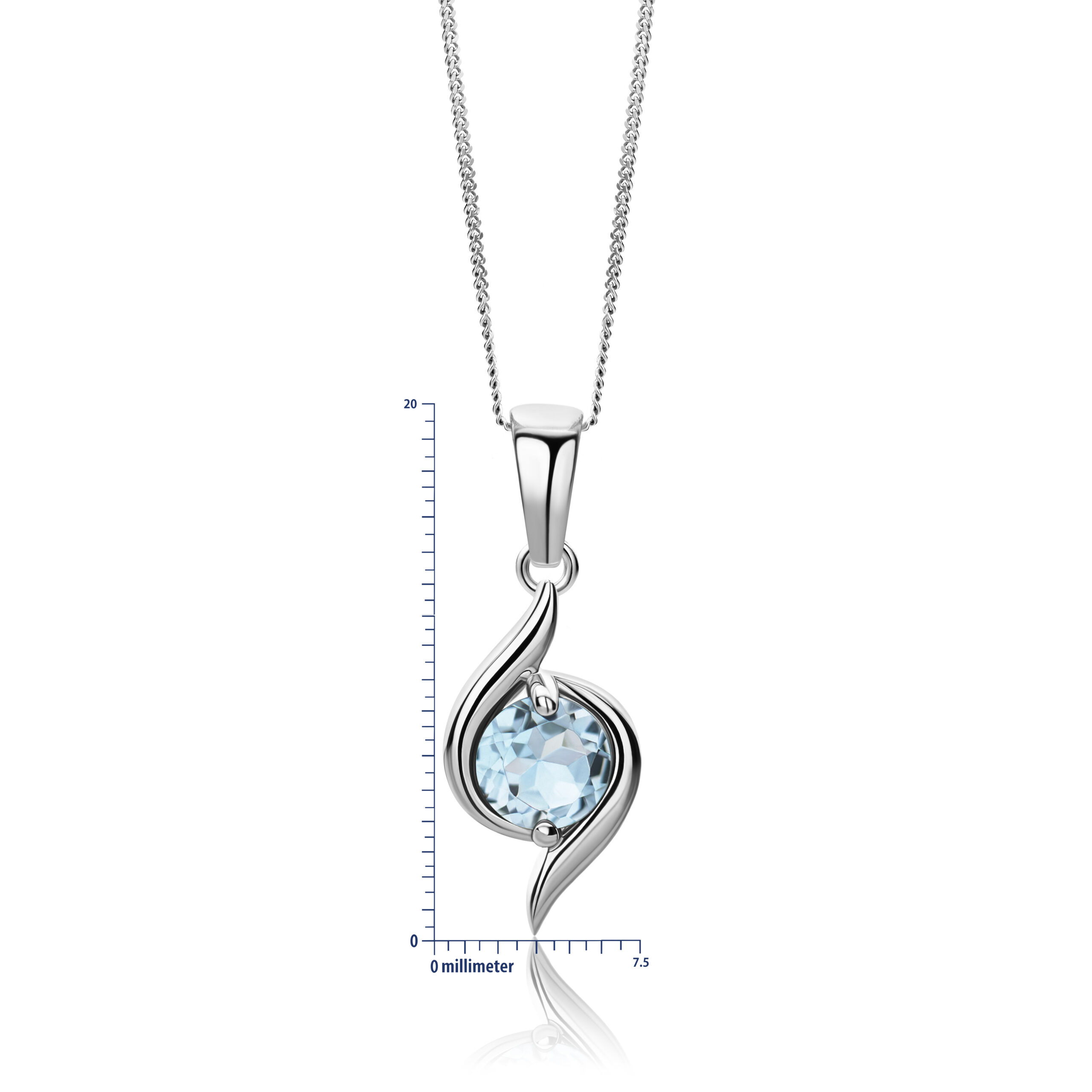 Miore Collana oro bianco 9kt topazio blu
