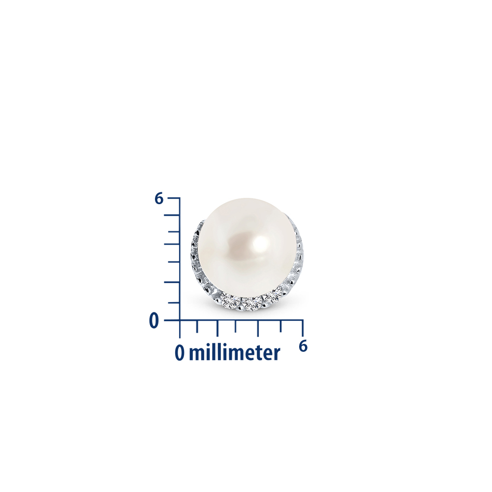 Miore Orecchini Oro Bianco 9Kt con Perla d'Acqua
