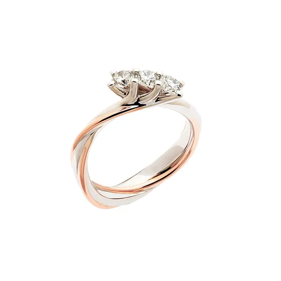 Polello Si Lo Voglio Anello Trilogy oro diamanti
