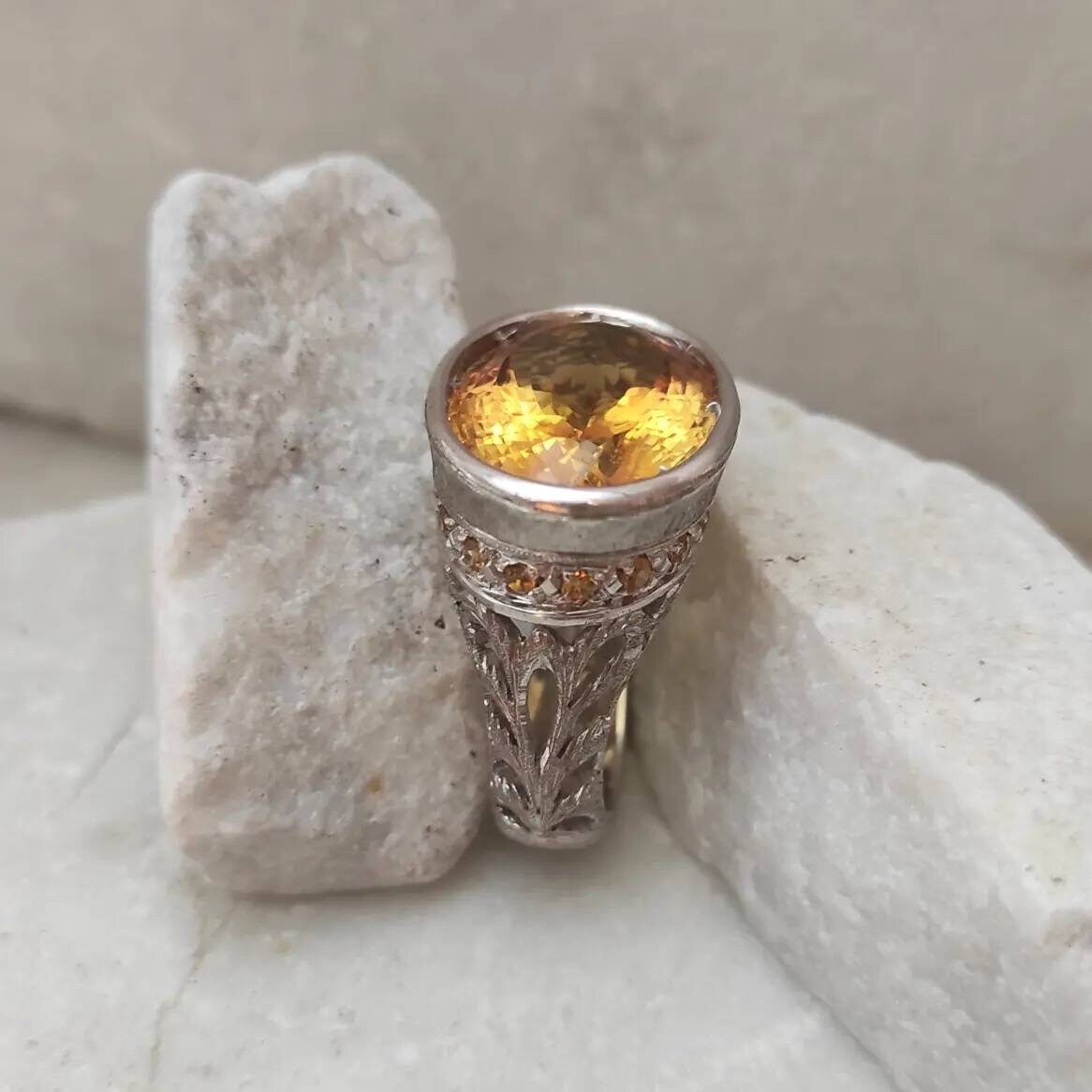 Anna Gioielli Fiorentino Anello Argento Quarzo Citrino 16,50 ct