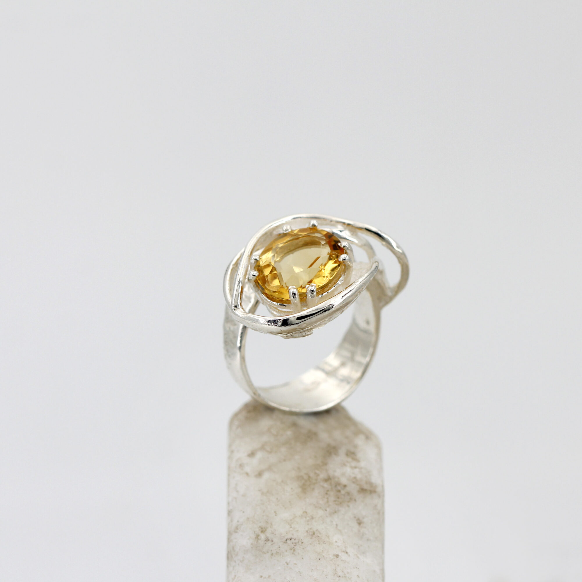 Anna Gioielli Anelli anello argento citrino naturale regolabile