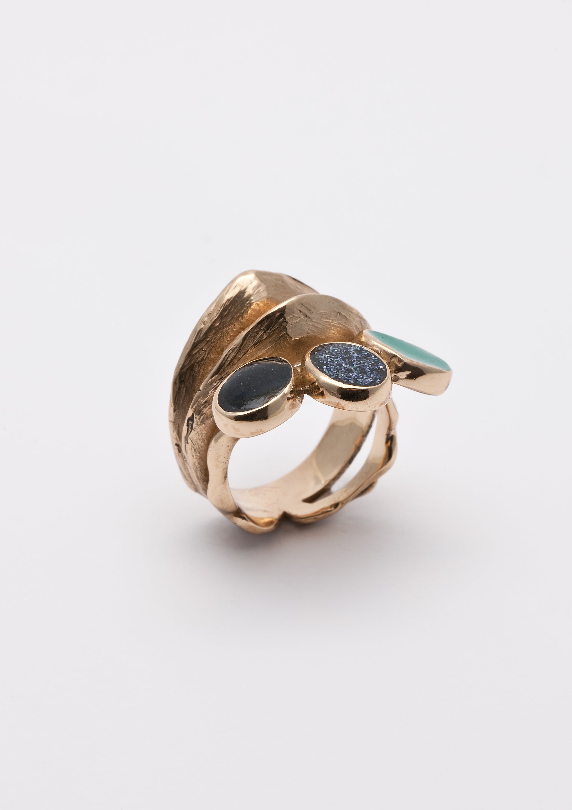 Voodoo Jewels Bold Shapes Saia anello oro glitter ovale M