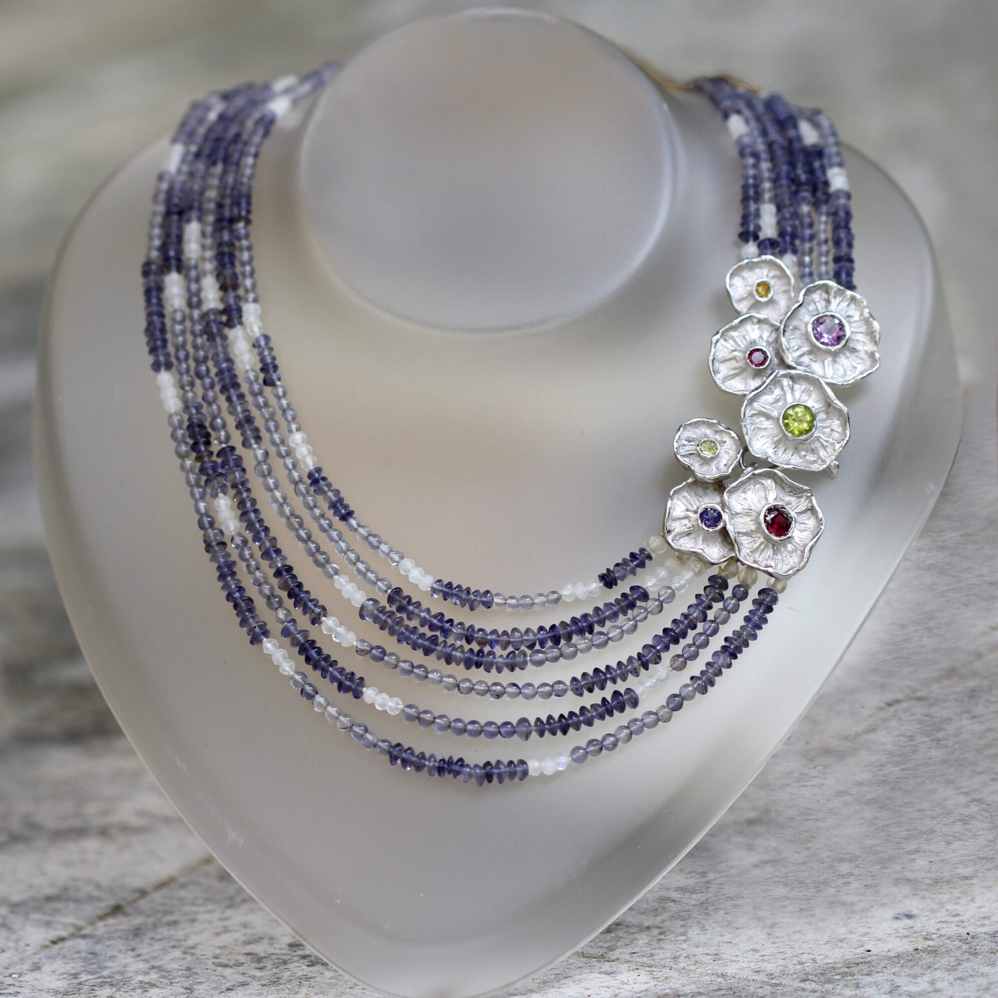 Anna Gioielli Winter Flower collana argento iolite labradorite 52 cm