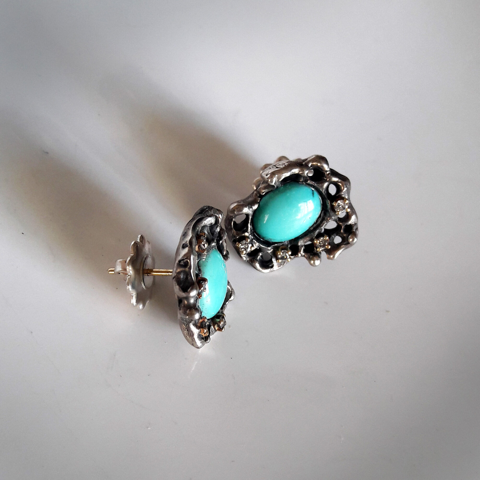 Anna Gioielli Jolly Jewels Orecchini argento oro turchese diamanti