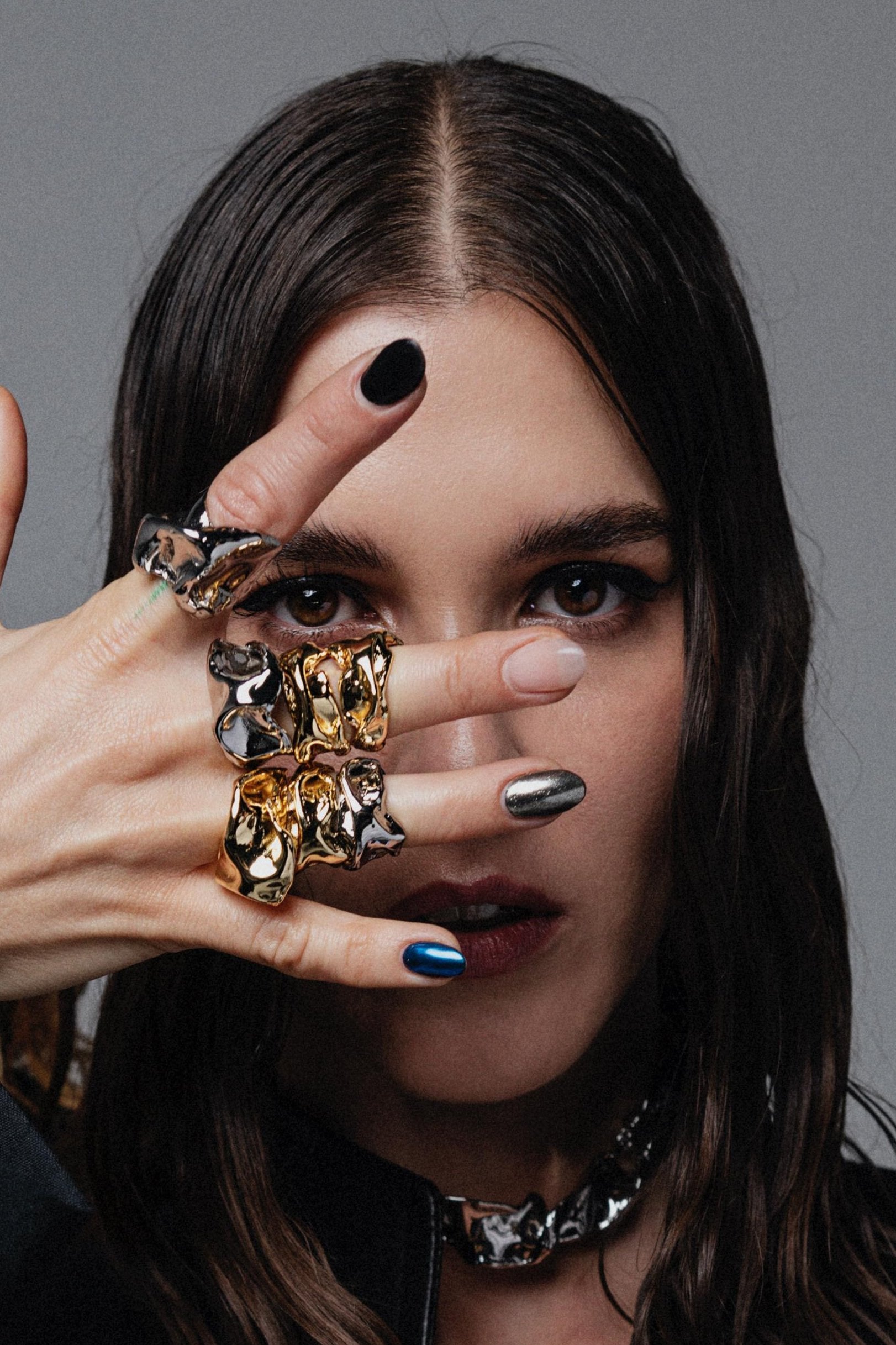 Voodoo Jewels Bold Shapes Akame anello bronzo argentato taglia M