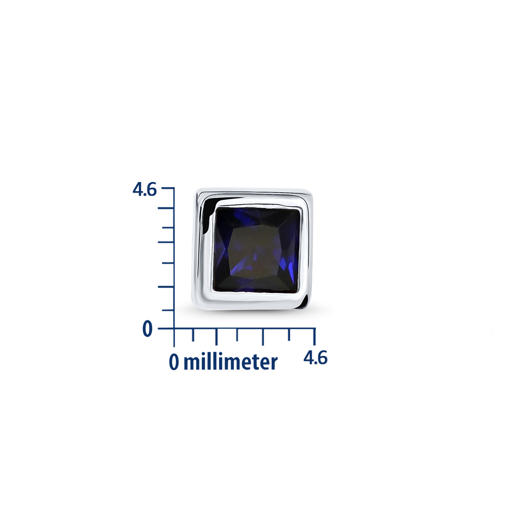 Miore Orecchini Oro Bianco 9Kt Zaffiro Creato Blu