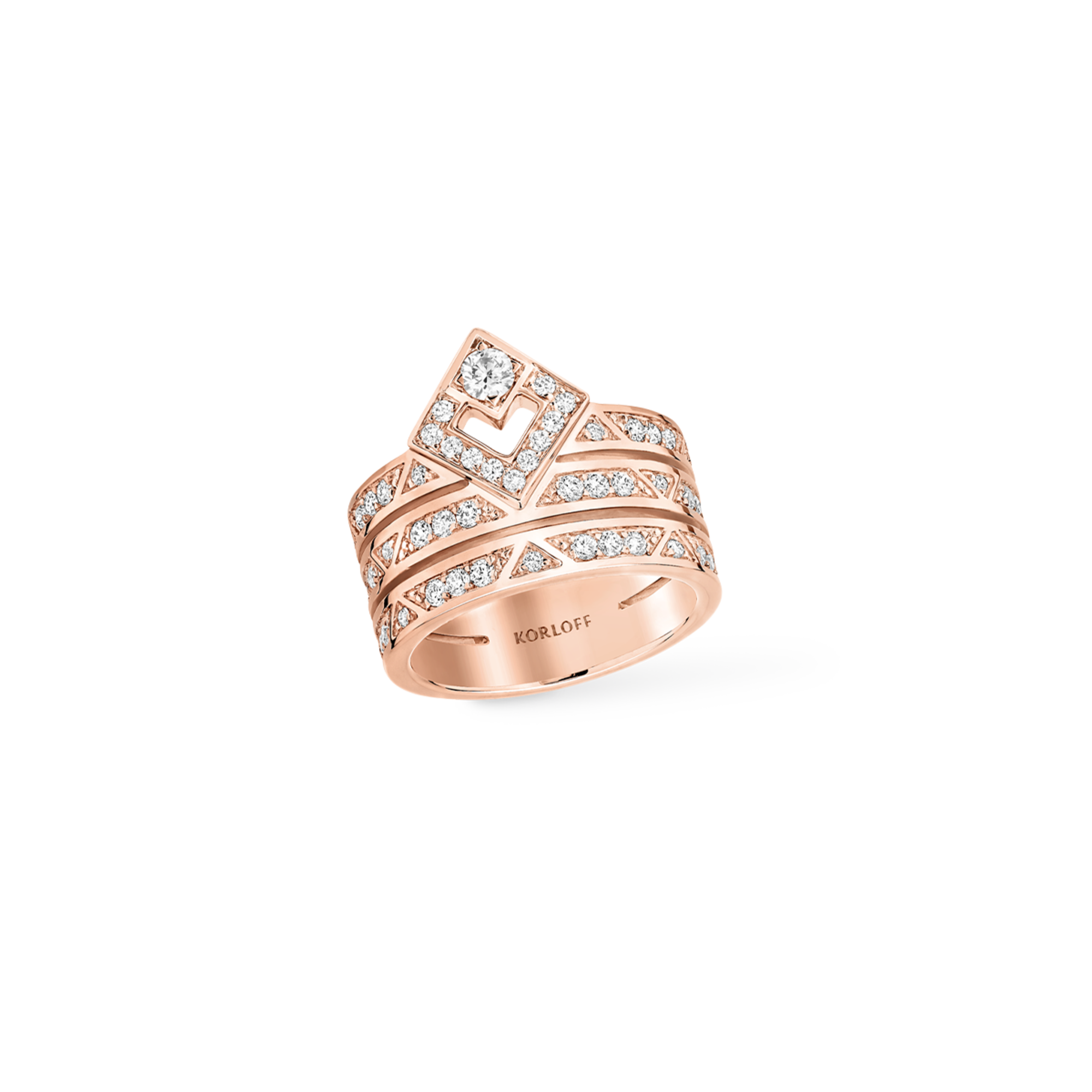 Korloff Eclat JER06 anello oro rosa diamanti