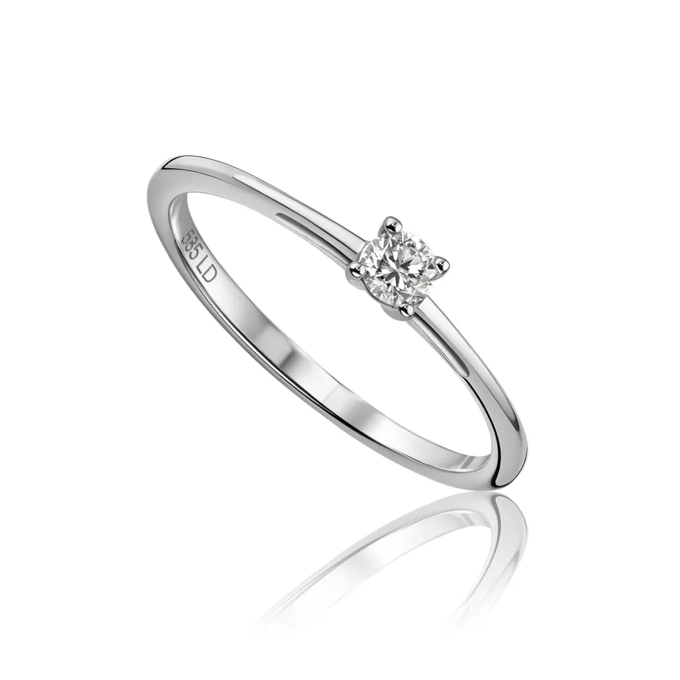 Miore Anello oro bianco 14kt classico