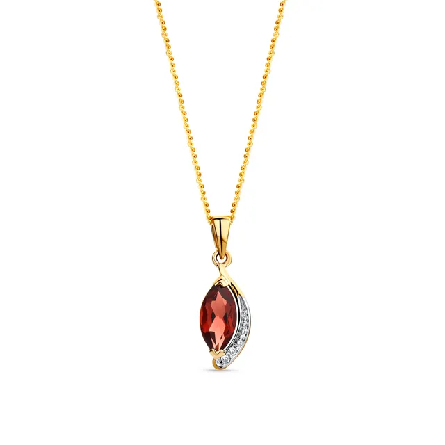 Miore Necklace collana oro giallo 375 granato rosso