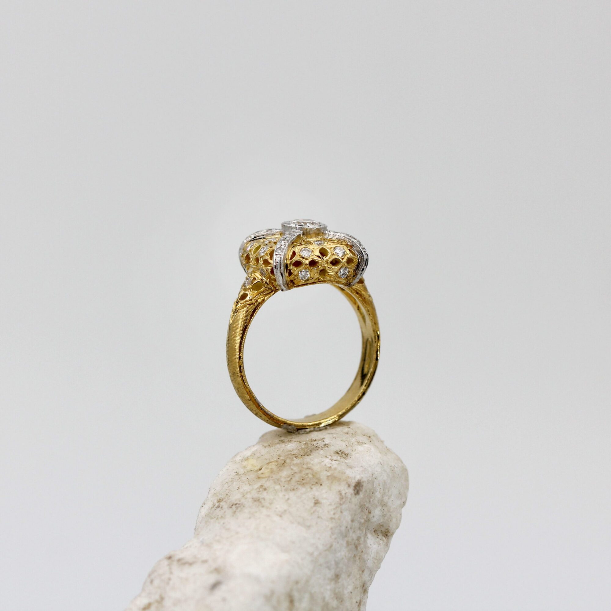 Anna Gioielli Prestige Anello Oro Stile Fiorentino Diamanti 0,80 ct