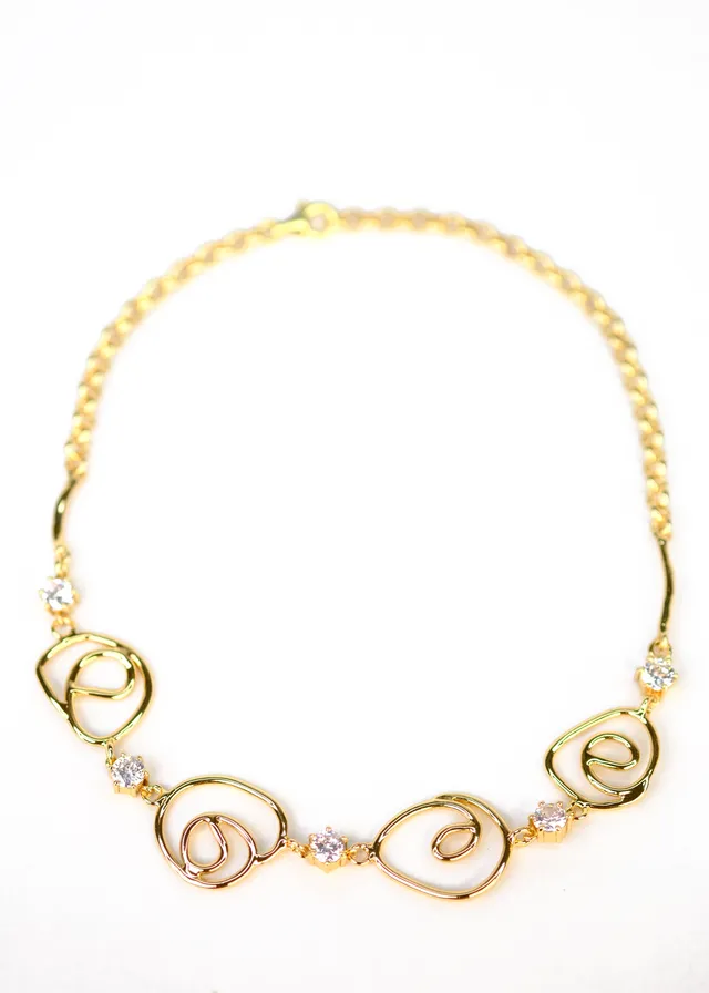 Voodoo Jewels Bold Shapes Sun collana bronzo placcato oro