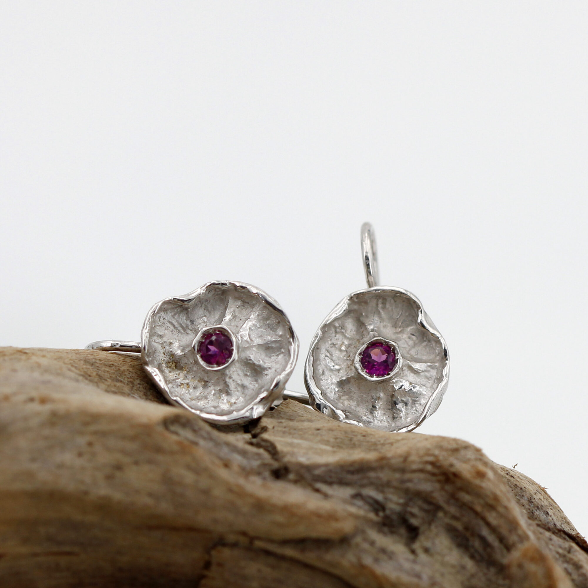 Anna Gioielli Winter Flower Orecchini Argento Rodolite 13 mm