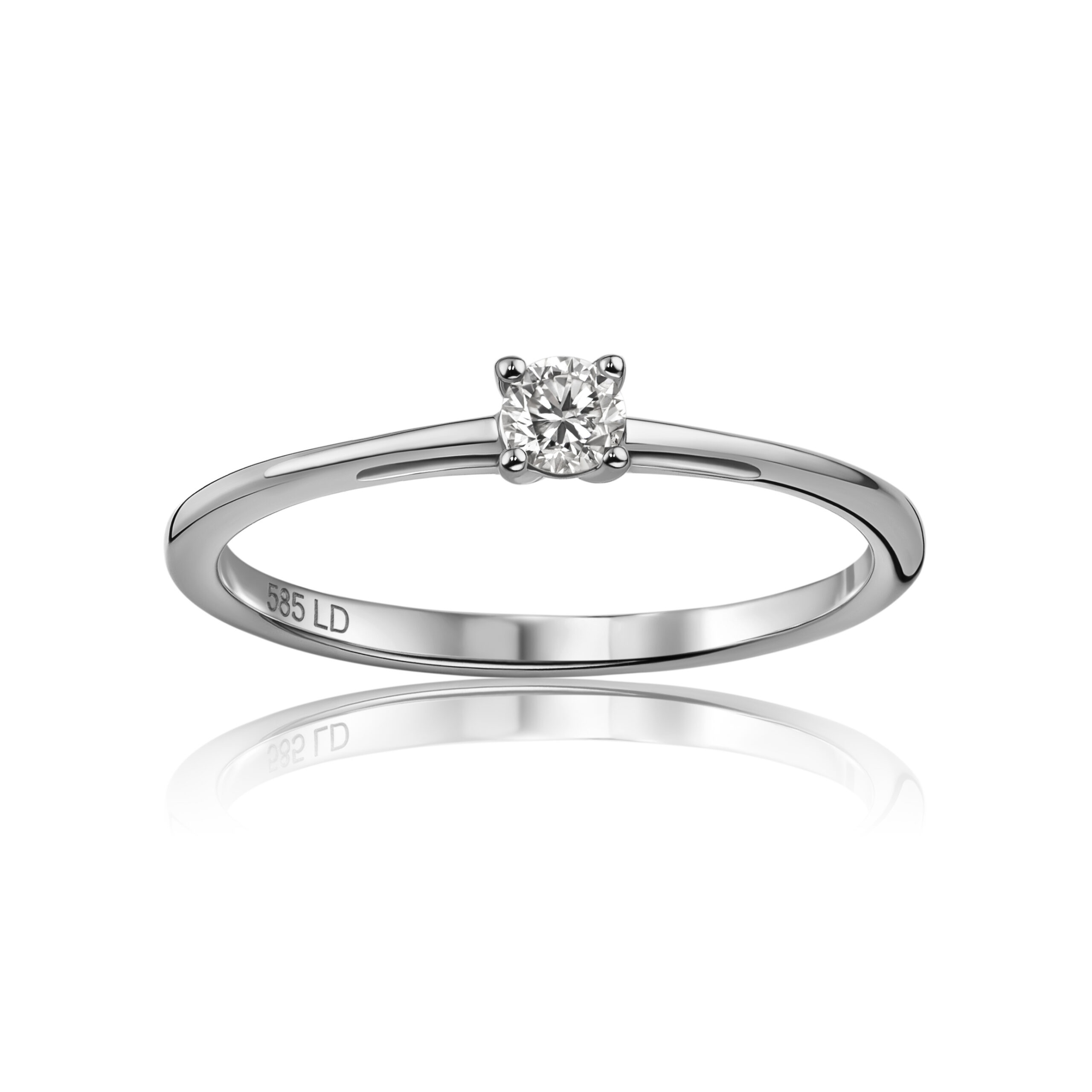 Miore Anello oro bianco 14kt classico