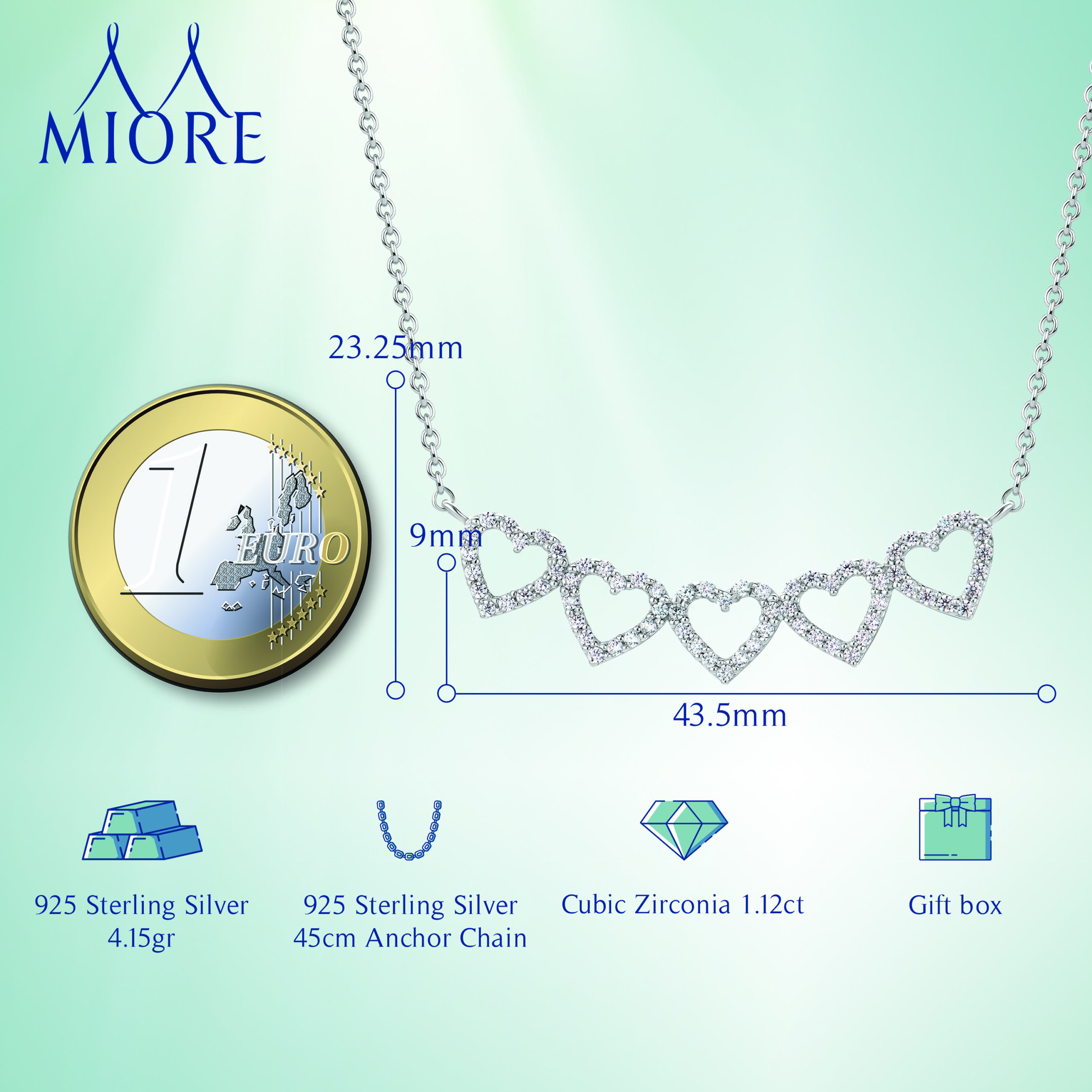 Miore Necklace Collana Argento 925 Zirconia Cubica