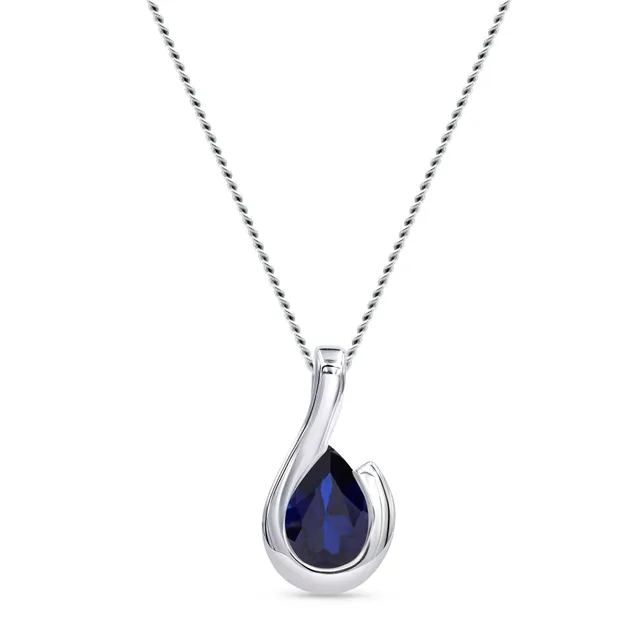 Miore Necklace collana oro bianco 375 zaffiro blu creato