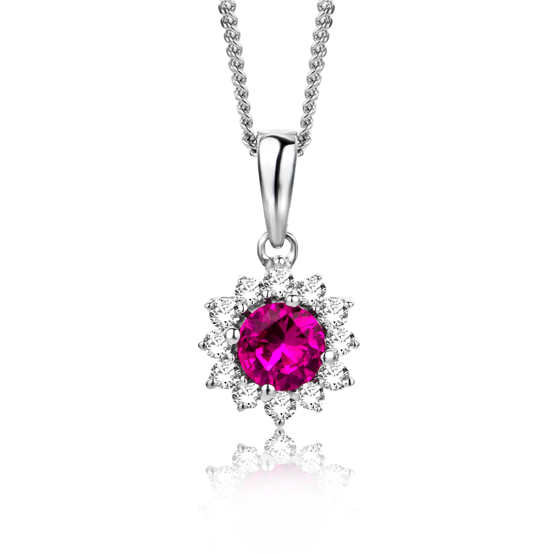Miore Necklace collana oro bianco 9kt rubino
