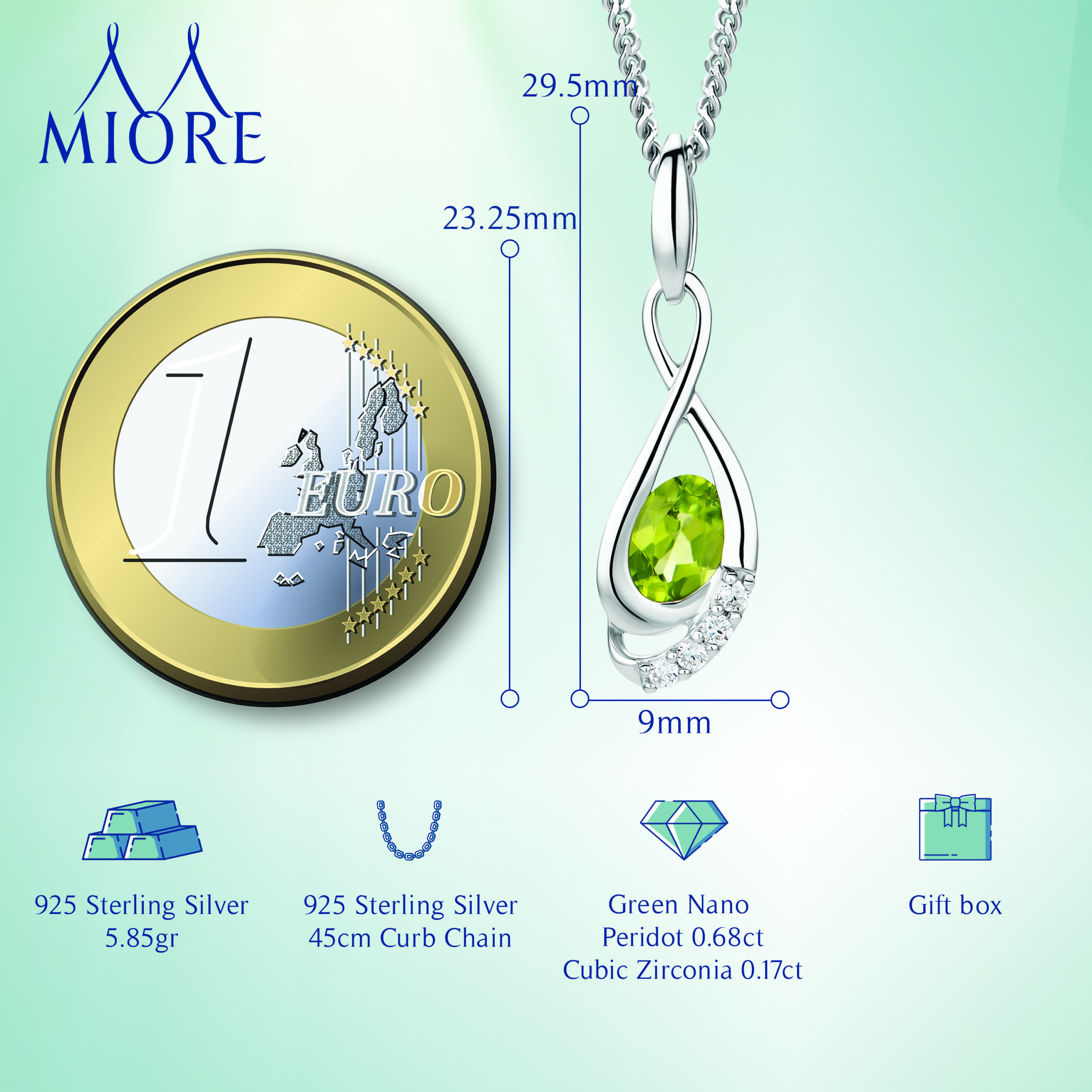 MIORE Collana argento 925 peridoto donna
