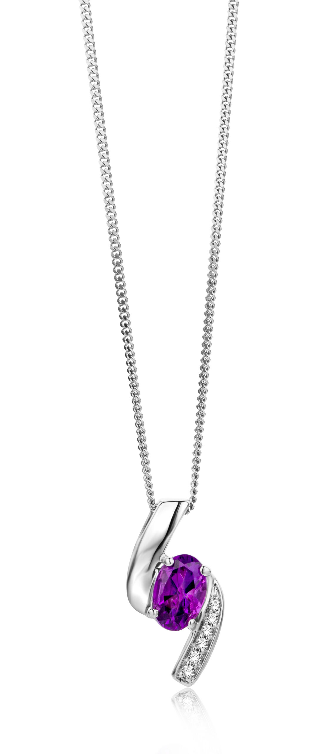 Miore Collana Oro Bianco 375 Ametista Donna