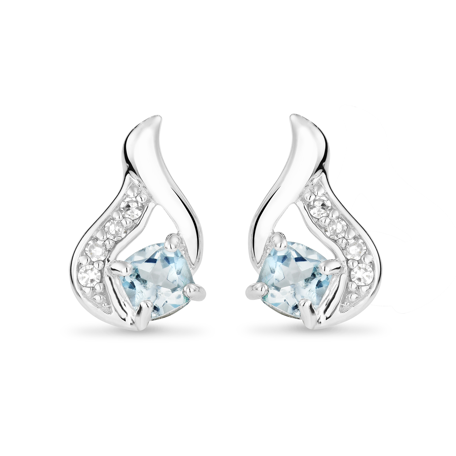MIORE Orecchini oro bianco 9kt topazio blu