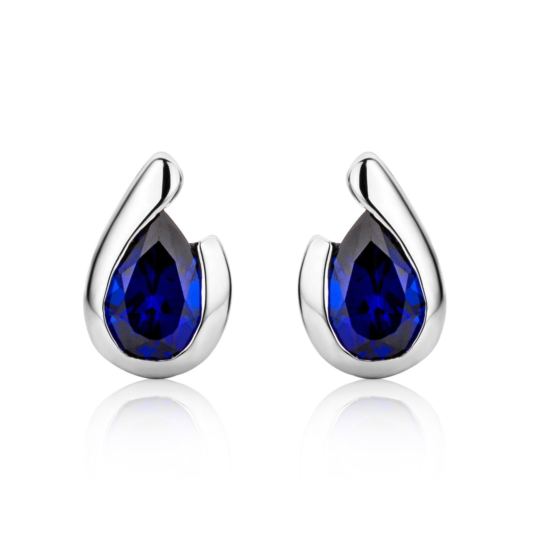 Miore Earrings orecchini oro bianco 9KT zaffiro
