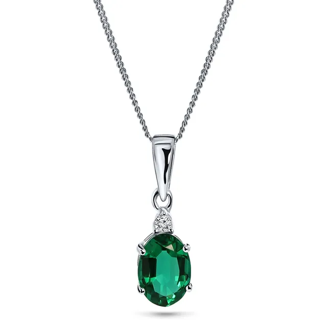 Miore Necklace Collana Oro Bianco 9Kt Smeraldo Creato