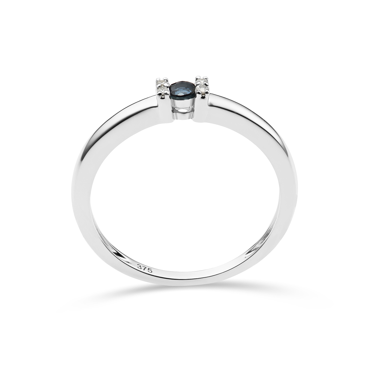 Miore Ring anello oro bianco 9kt zaffiro naturale