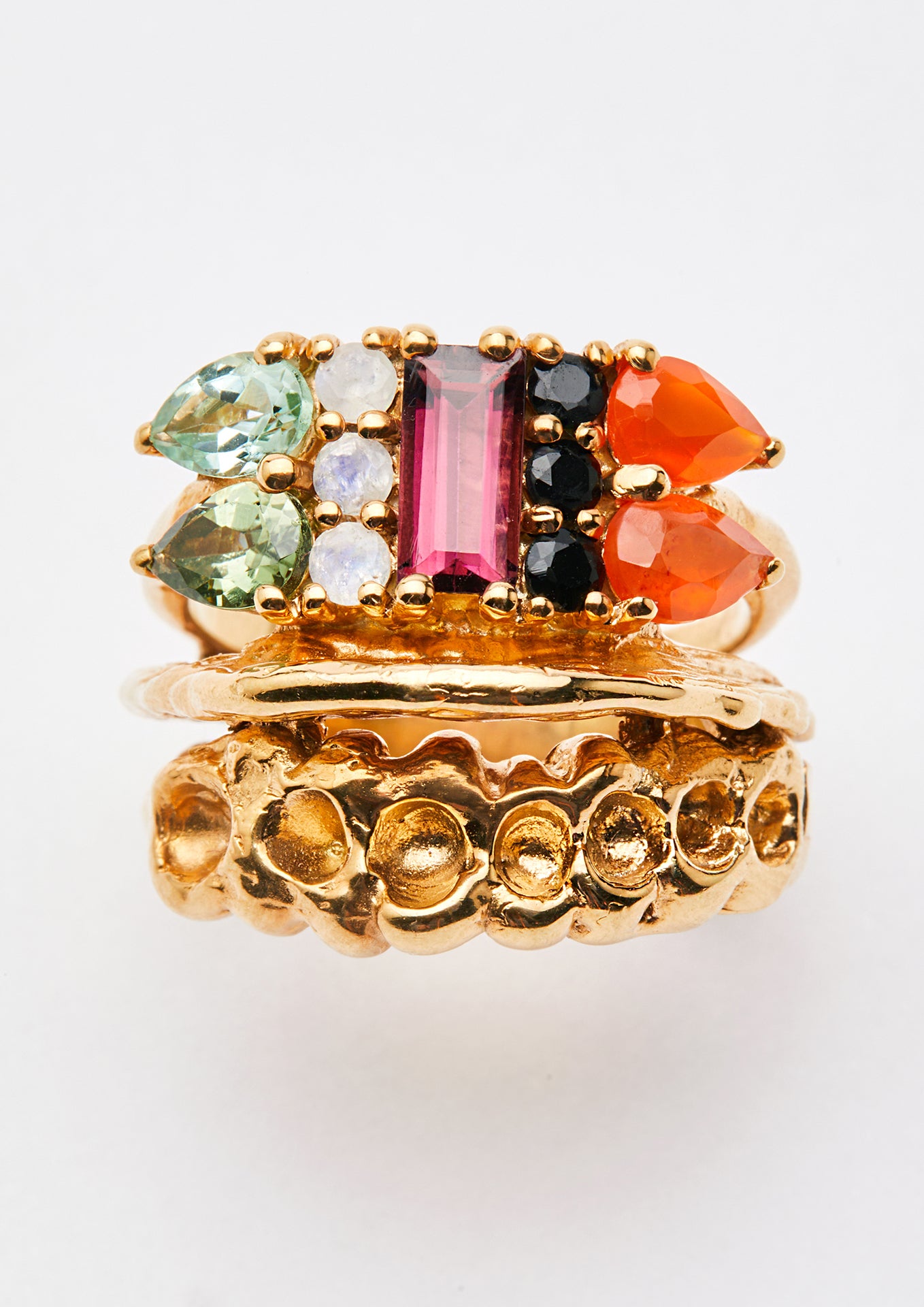 Voodoo Jewels Bold Shapes Loa Anello Argento Tormalina