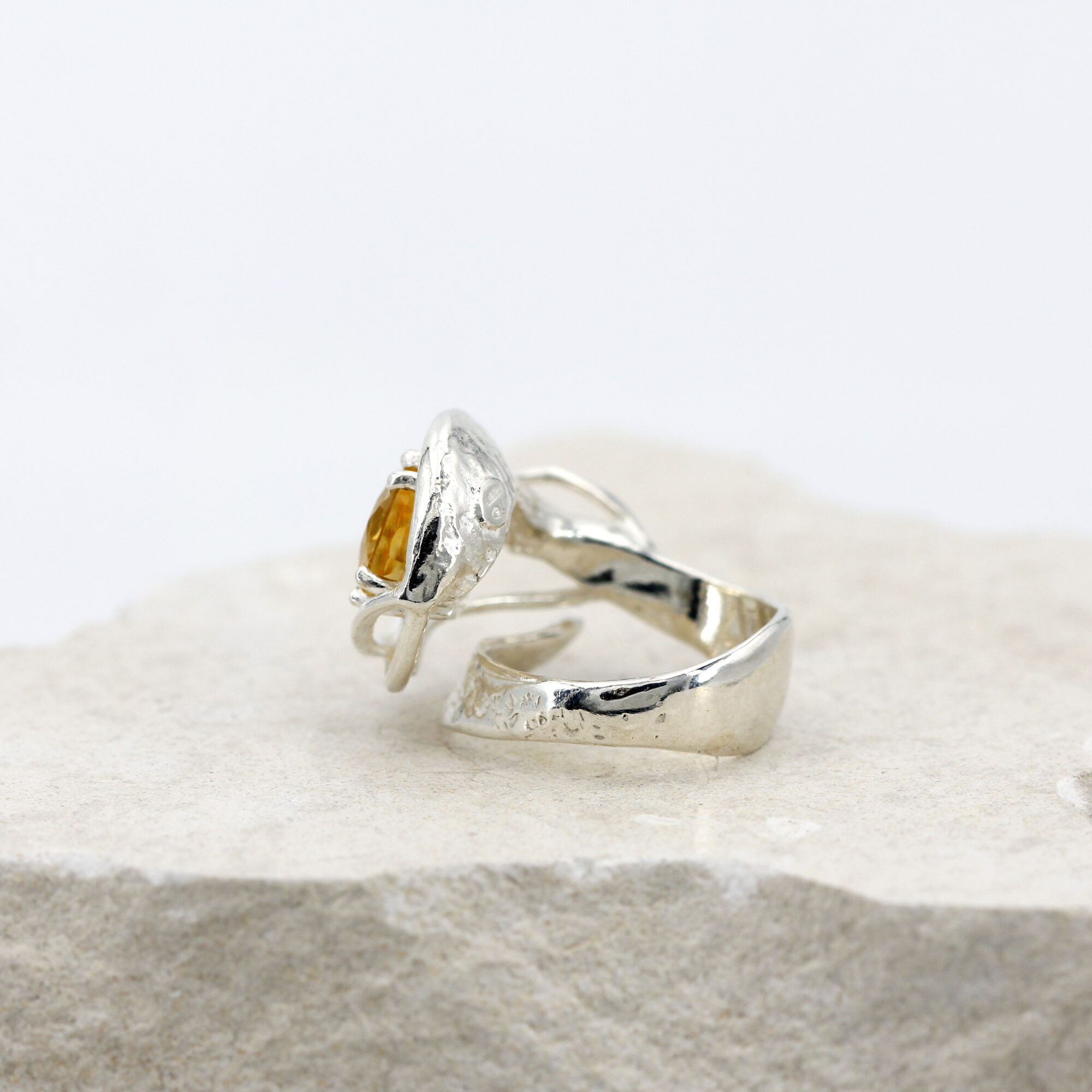 Anna Gioielli Anelli anello argento citrino naturale regolabile