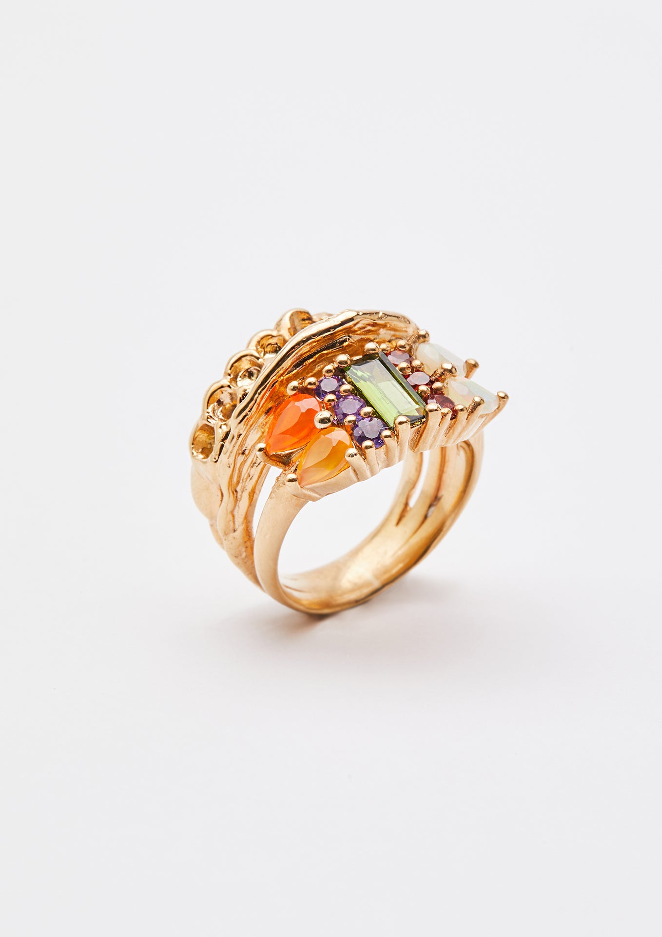 Voodoo Jewels Bold Shapes Simbi anello tormalina oro