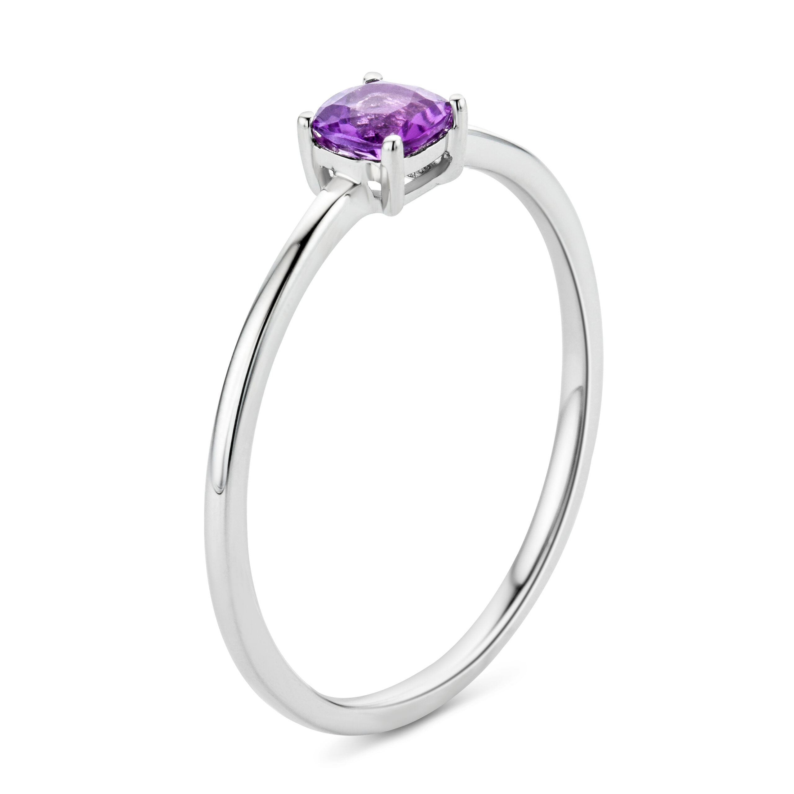 Miore Ring Anello Oro Bianco 9Kt Ametista