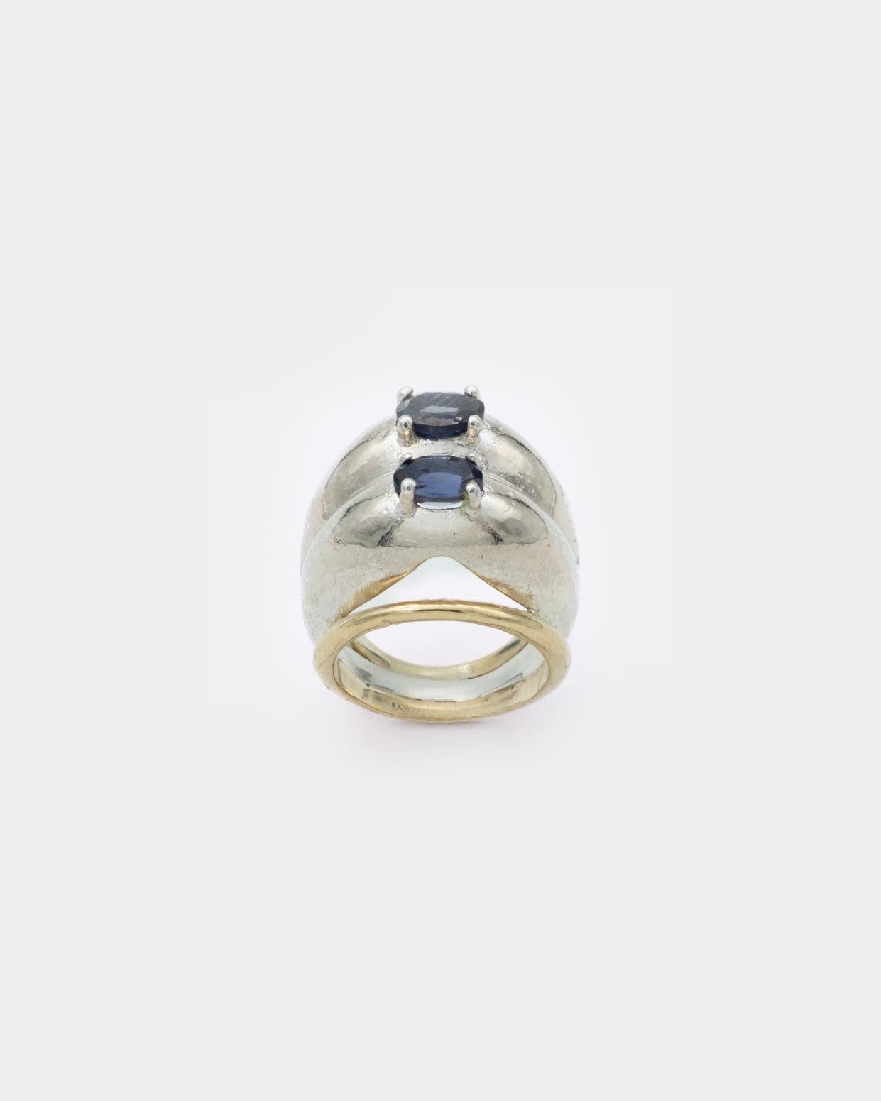 Voodoo Jewels Bold Shapes Naiad anello argento iolite ovale