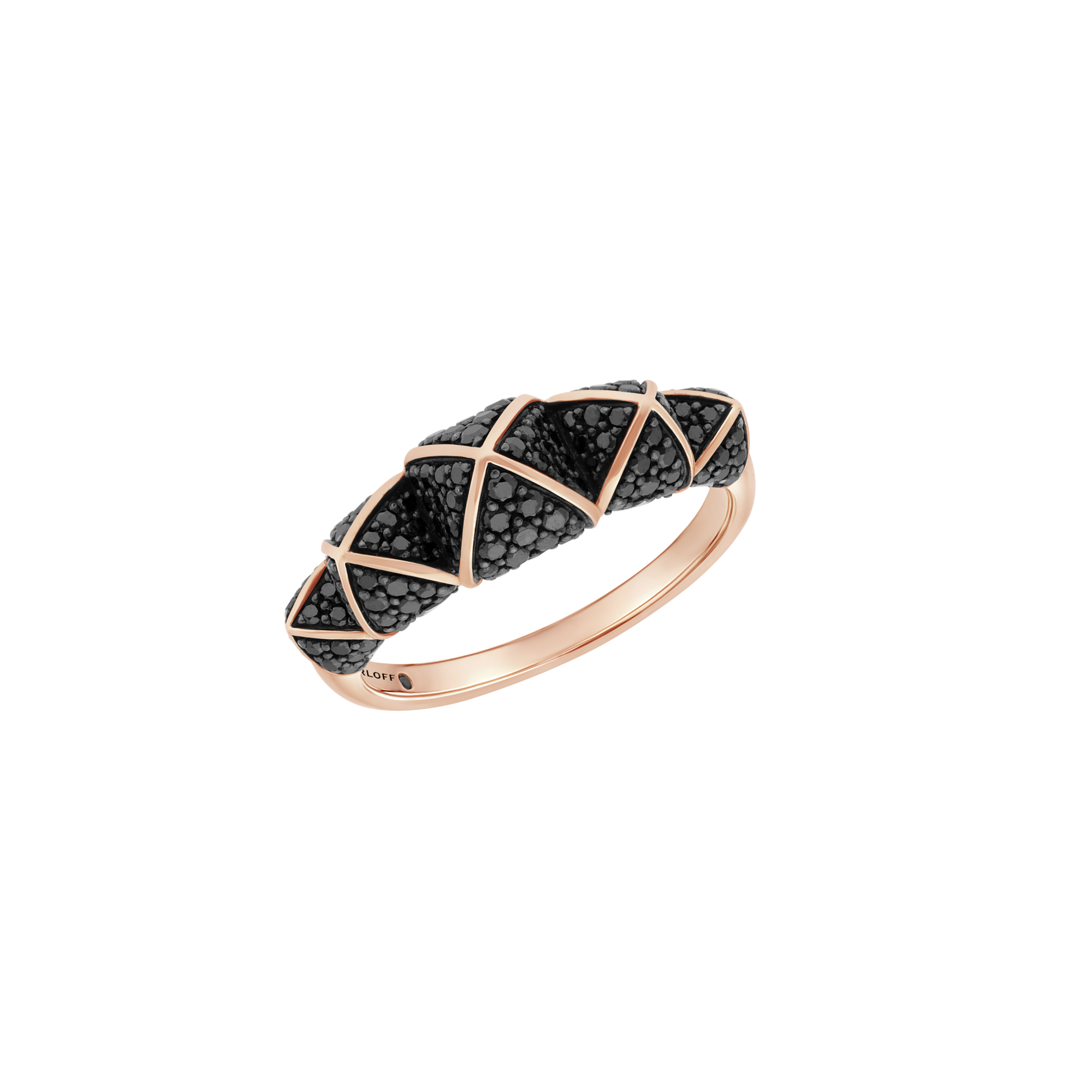 Korloff Korlove JKVR02 anello oro rosa diamanti neri